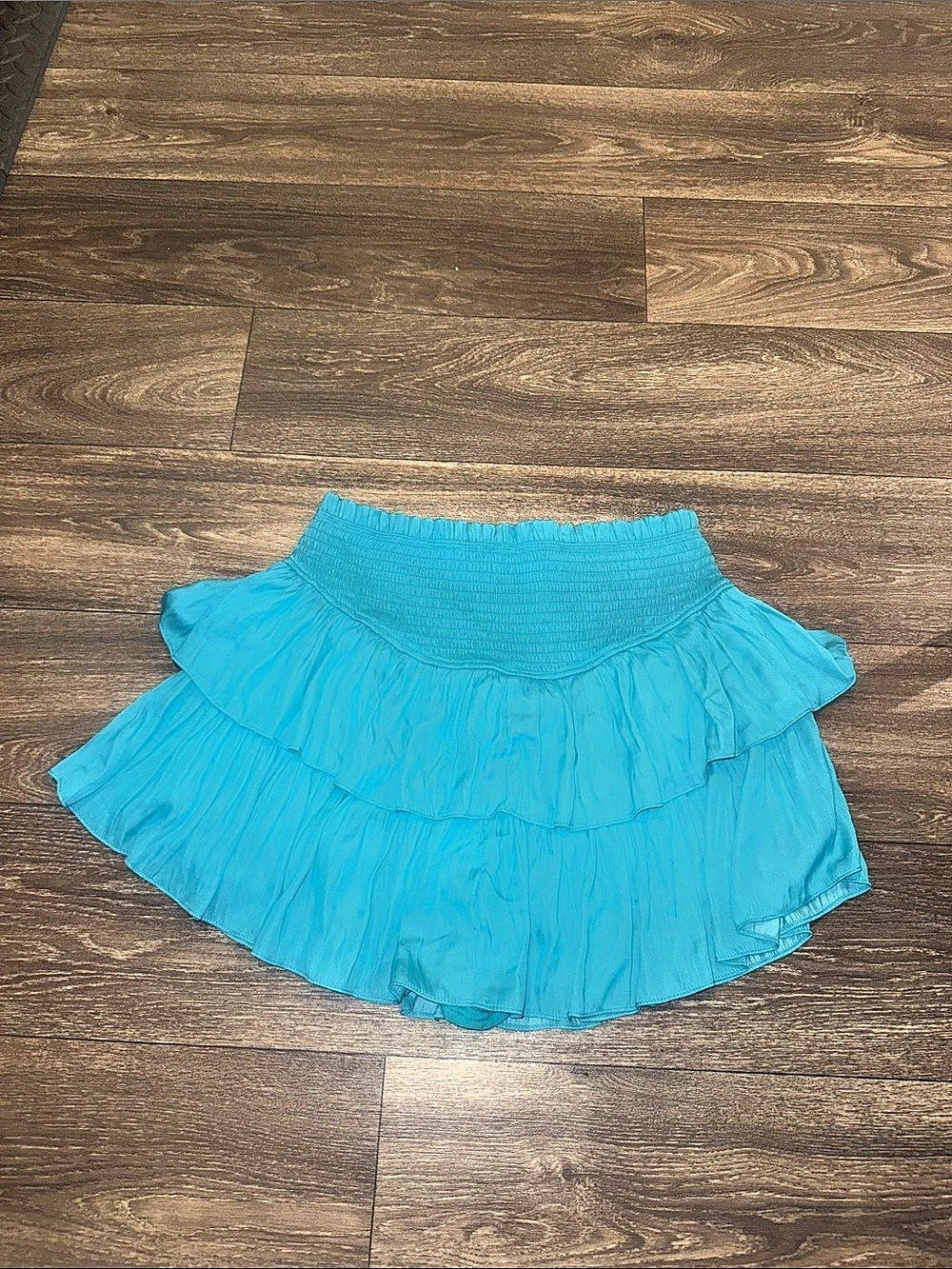 Mustard Seed Ruffle Mini Skirt in Blue Size Medium Like New